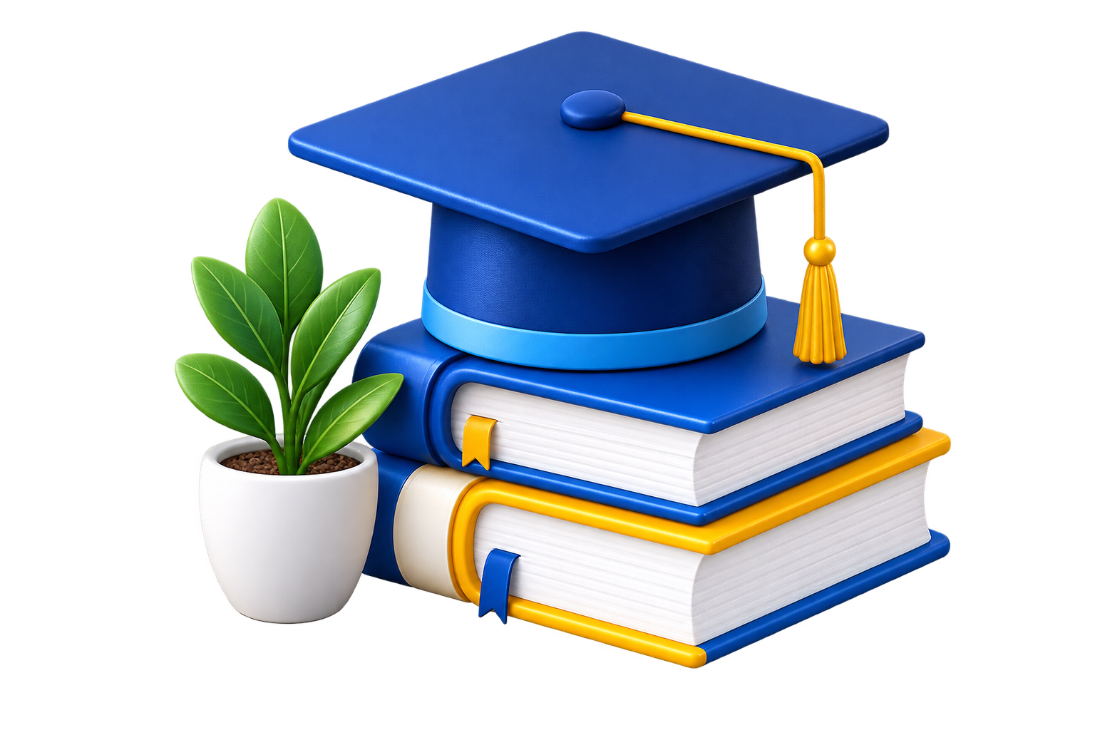 Graduation Cap and Books